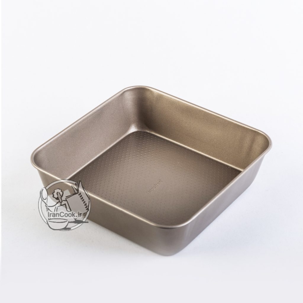 قالب تفلون مربع کف خالدار طلایی