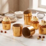 کپسول مافین لیزری متالیک طلایی 25 عددی