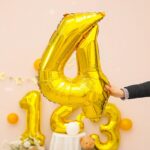 بادکنک فویلی عدد چهار (4) طلایی متالیک سایز 32 اینچ - Image 2