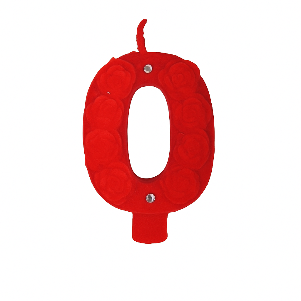 شمع مخملی عدد صفر