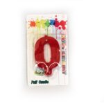 شمع مخملی عدد 0 قرمز