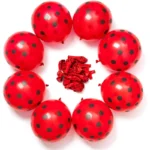 بادکنک قرمز خال مشکی - تصویر 3