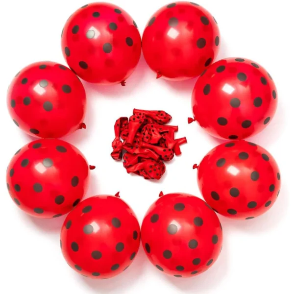 بادکنک قرمز خال مشکی - Image 3