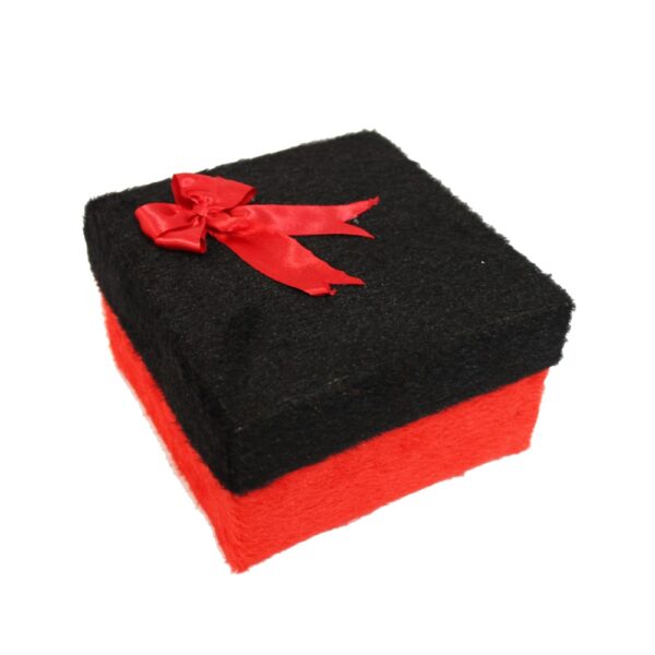 جعبه کادو مربع قرمز مشکی كوچك -