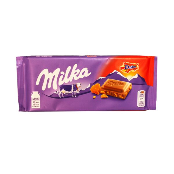 خرید شکلات میلکا (Milka) با تکه های کارامل