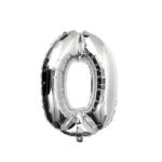 بادکنک فویلی عدد صفر نقره ای