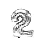 بادکنک فویلی عدد دو نقره ای