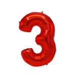 بادکنک فویلی عدد سه قرمز