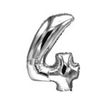 بادکنک فویلی عدد چهار نقره ای