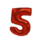 بادکنک فویلی عدد پنج قرمز