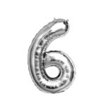 بادکنک فویلی عدد شش نقره ای