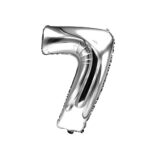 بادکنک فویلی عدد هفت نقره ای