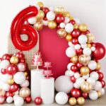 بادکنک فویلی عدد ۶ قرمز - Image 2