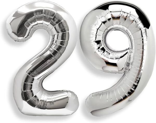 بادکنک فویلی عدد نه (9) نقره ای متالیک سایز 32 اینچ - Image 2