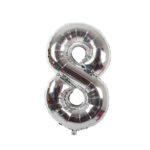 بادکنک فویلی عدد هشت نقره ای