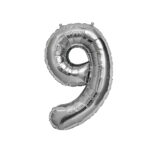 بادکنک فویلی عدد نه نقره ای