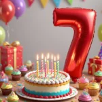 بادکنک فویلی عدد ۷ قرمز