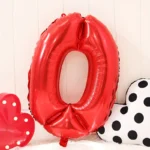 بادکنک فویلی عدد صفر قرمز (0)