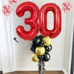 بادکنک فویلی عدد صفر قرمز (0)