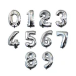 بادکنک فویلی عدد ۴ نقرهای