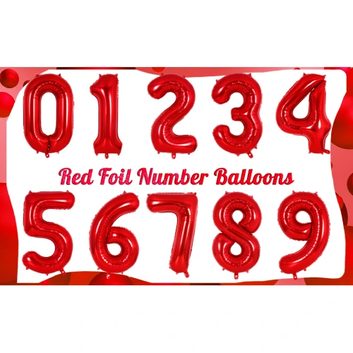 بادکنک فویلی عدد ۹ قرمز