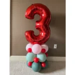 بادکنک فویلی عدد ۳ قرمز
