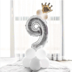 بادکنک فویلی عدد 9 نقره‌ای - Image 2