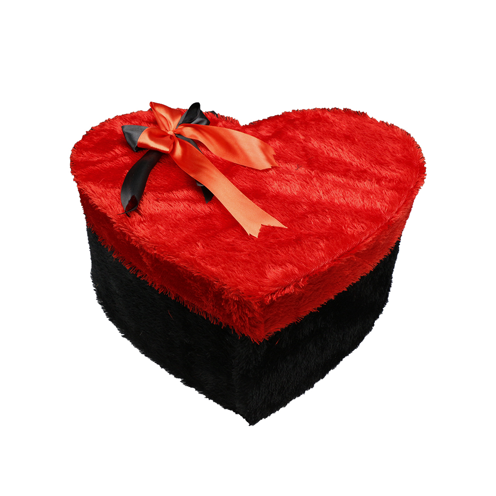 جعبه کادو قلب قرمز مشکی پولیشی خیلی بزرگ
