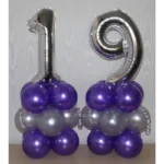 بادکنک فویلی عدد ۹ نقره ای