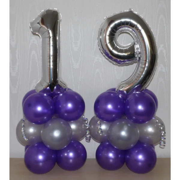 بادکنک فویلی عدد ۹ نقره ای