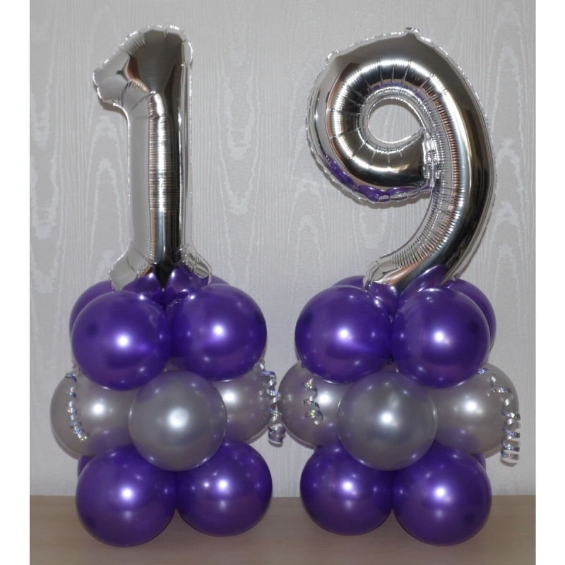 بادکنک فویلی عدد ۹ نقره ای