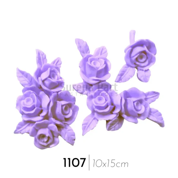 ملد گل رز و برگ ۳ عددی سورناپارت - Image 3