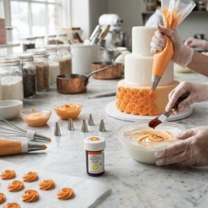 رنگ خوراکی ژله ای نارنجی orange ویلتون wilton