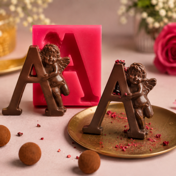 ملد سیلیکونی حرف A فرشته دار