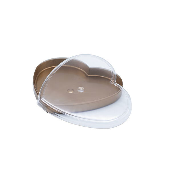 جعبه شیرینی کریستالی طلایی طرح قلب - Image 3