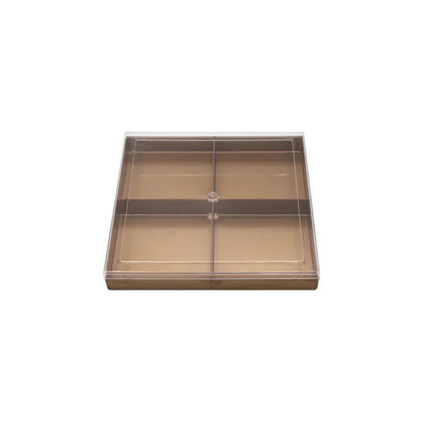 ظرف پلاستیکی مستطیلی ۴ تکه-۲ ظرف کریستال مربع 4 خانه