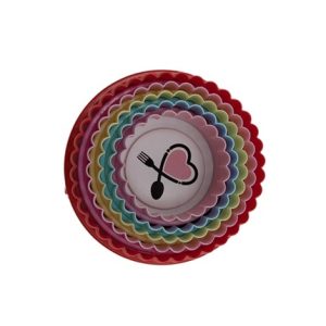 کاتر پلاستیکی گرد دایره دالبر و ساده گنگره دار دو طرفه رنگی 5 تایی