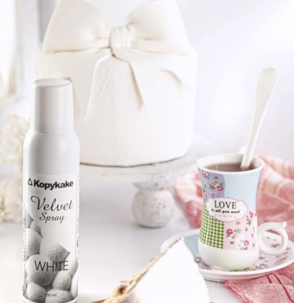 اسپری رنگ خوراکی مخملی سفید کپی‌ کیک - Image 2