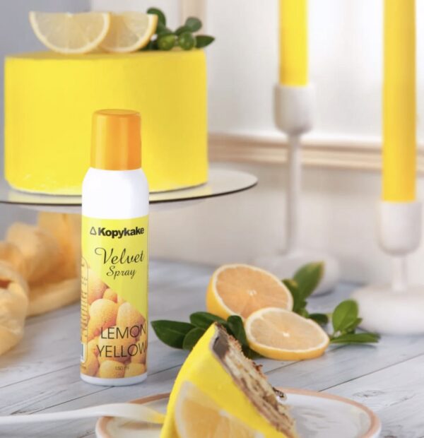 اسپری رنگ خوراکی مخملی زرد لیمویی کپی کیک - Image 2