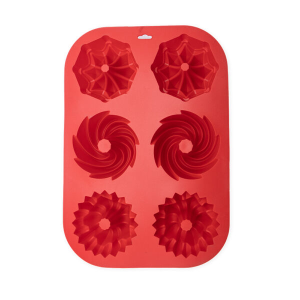 قالب سیلیکون مافین 6 گل شیفون دار - Image 2