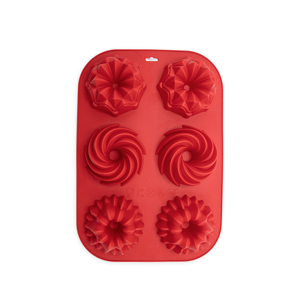 قالب سیلیکون مافین 6 گل شیفون دار