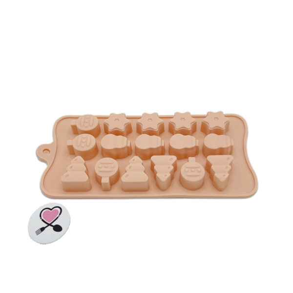 قالب مولد سیلیکون طرح آدم برفی، ستاره و کاج خارجی - Image 2