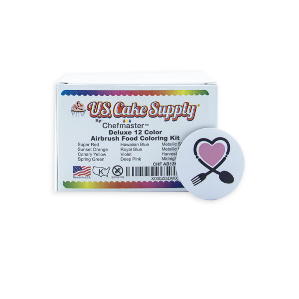 رنگ خوراکی ایربراش دلوکس Chefmaster – ست ۱۲ رنگ اصلی امریکا - Image 1