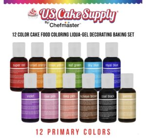 رنگ خوراکی ایربراش دلوکس Chefmaster – ست ۱۲ رنگ اصلی