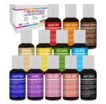 رنگ خوراکی ایربراش دلوکس Chefmaster – ست ۱۲ رنگ اصلی امریکا - تصویر 3