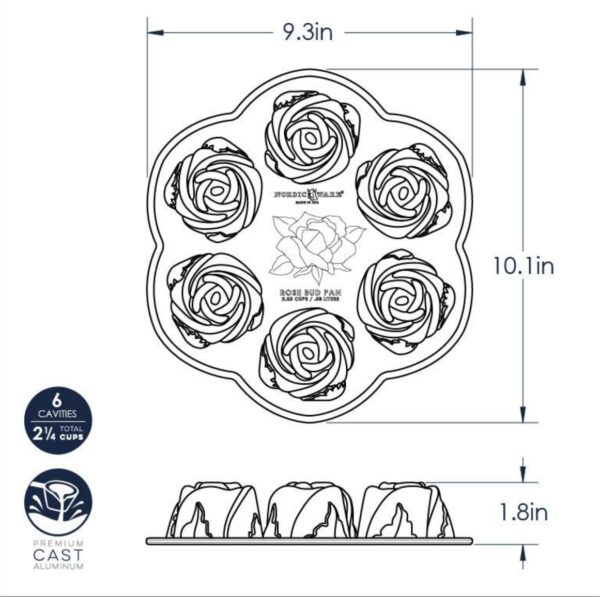 قالب کیک طرح گل رز نوردیک ور - مدل Rosebud - Image 4
