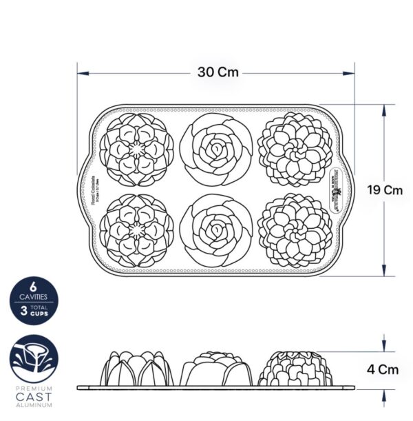 قالب کیک طرح گل کوچک ۶ تایی نوردیک ور | مدل Floral - Image 9