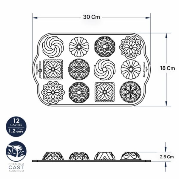 قالب مینی کیک ۱۲ تایی نوردیک ور | مدل Bundt Charms - Image 7