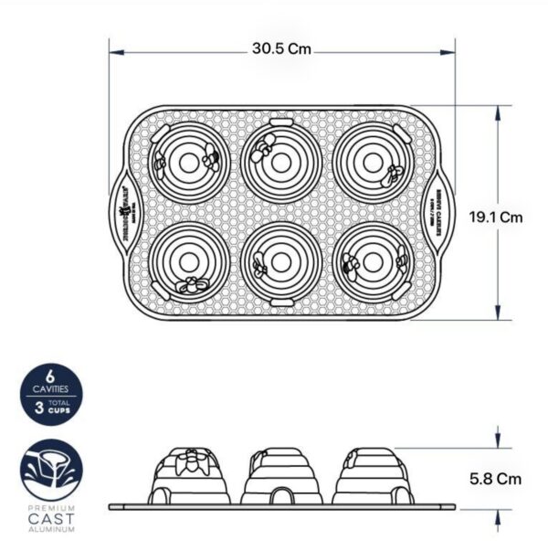 قالب مینی‌ کیک ۶ تایی طرح کندوی نوردیک ور | مدل Beehive - Image 7