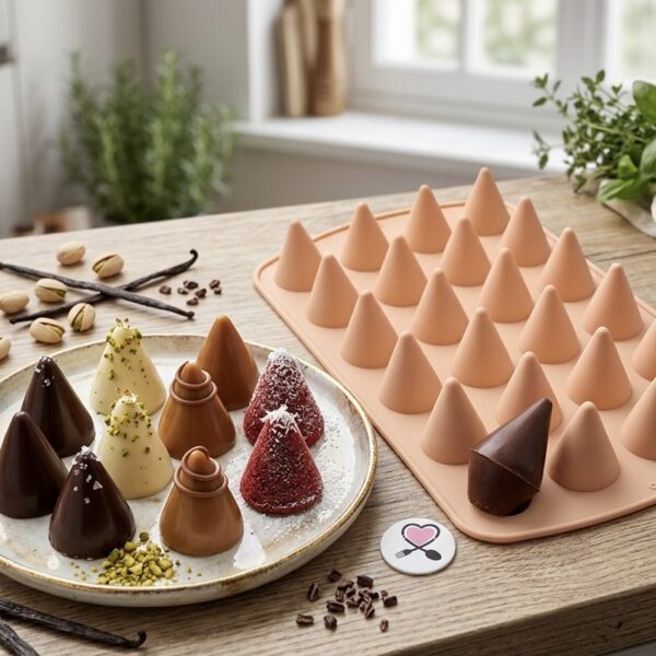 قالب سیلیکونی وارداتی مخروط طرح ویلتون ۲۴ عددی